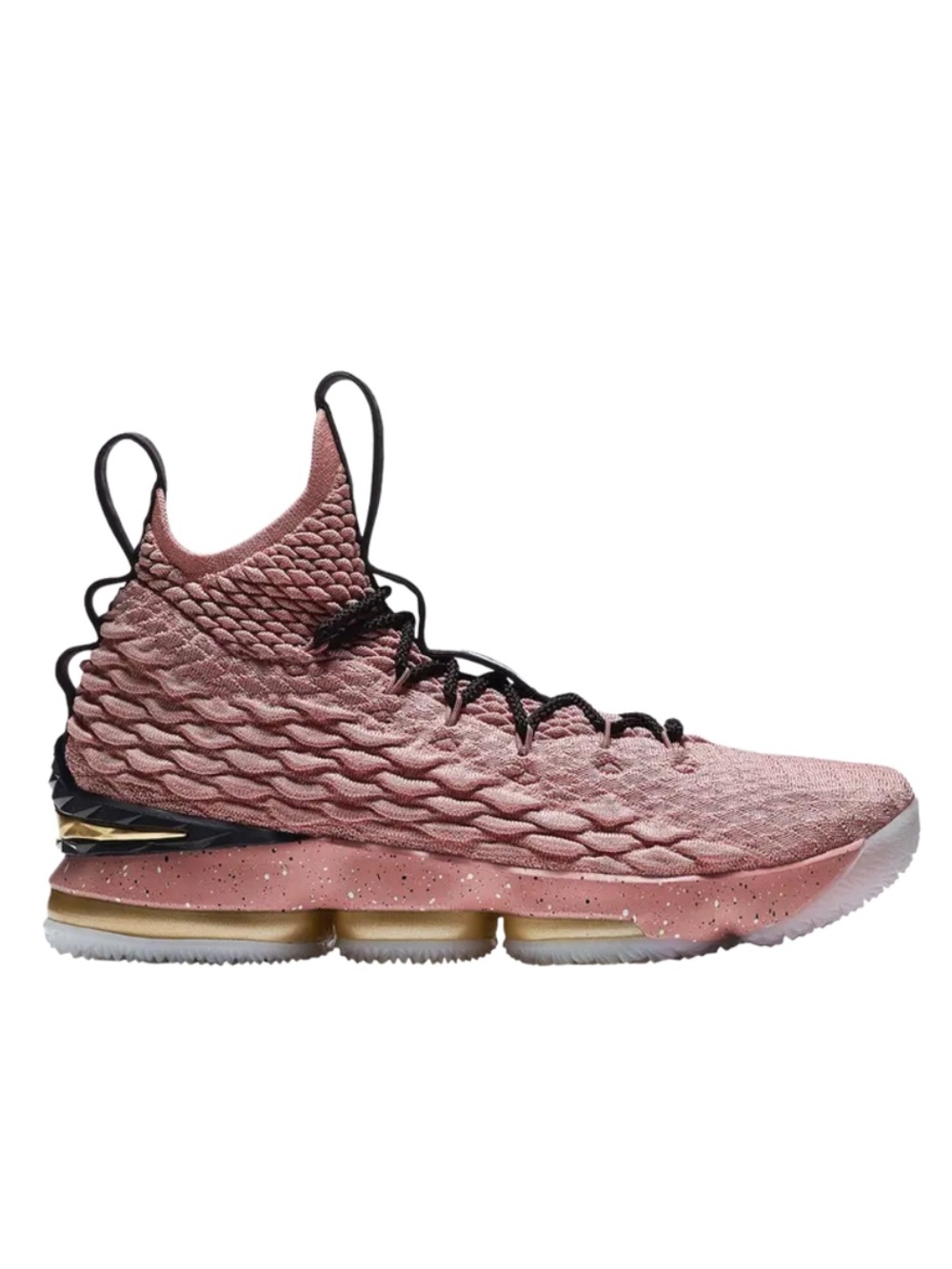 Rare Nike LeBron 15 EP Basketball Shoes - Pink with Gold Accents
